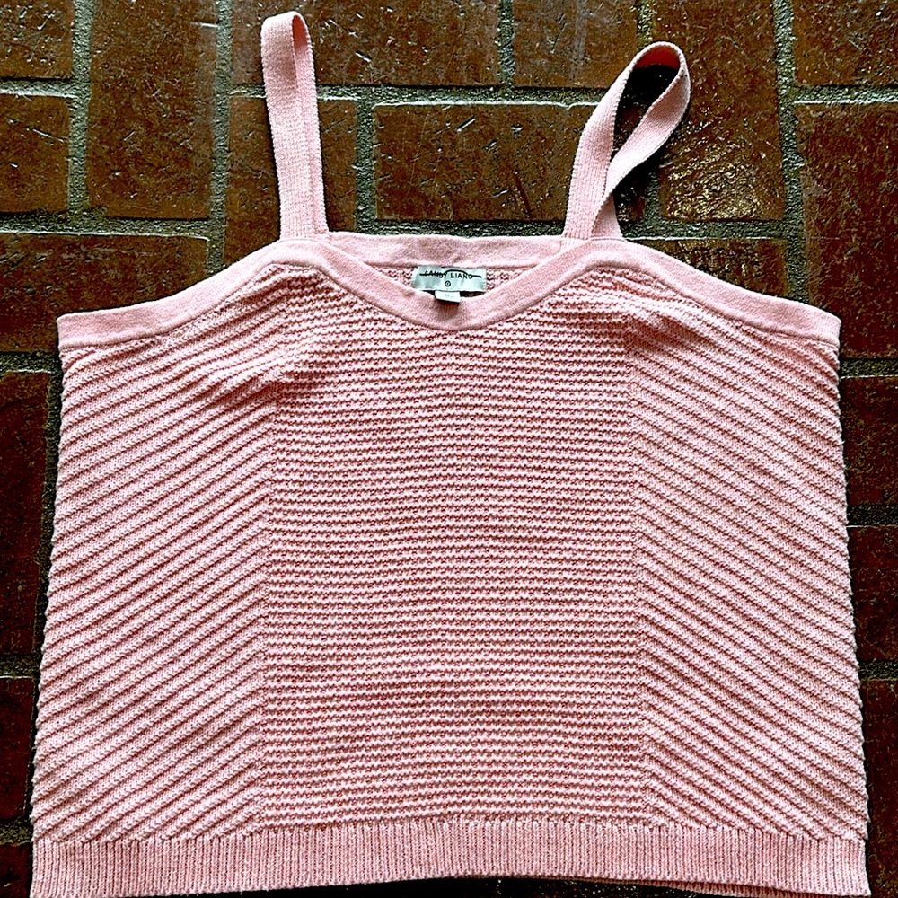Sandy Liang for Target. Pink sweater top. Size 1x. Preowned.
